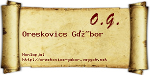 Oreskovics Gábor névjegykártya